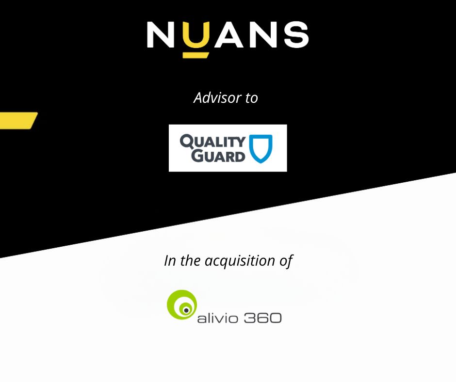 Nuans advised Quality Guard in the acquisition of Alivio 360 — M&A transaction announcement graphic